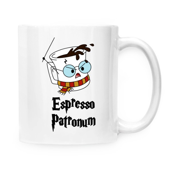 Hrnek malý bílý s potiskem Harry Potter Espresso Patronum